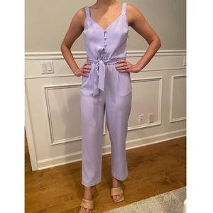 Little Moon Lavender Belted Jumpsuit Size S